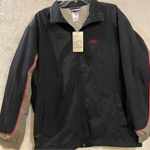 Reebok Jacket Men’s Large Black Lined Full Zip New